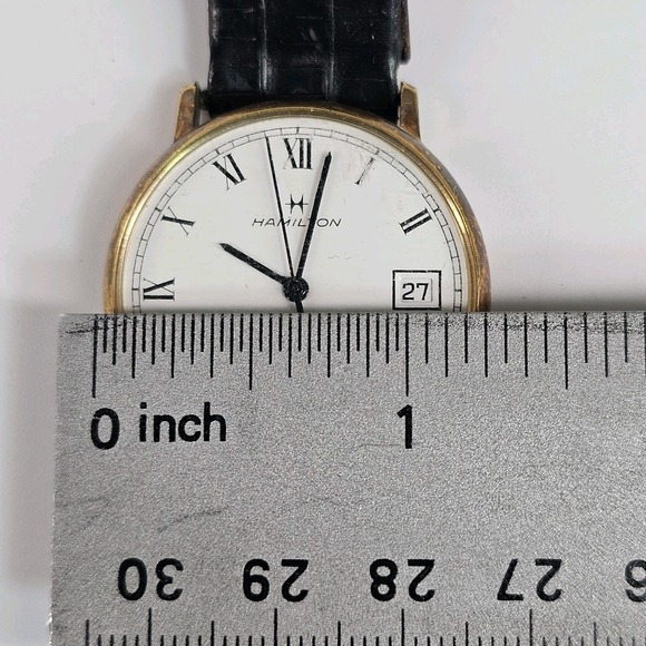 Vtg Hamilton Watch Swiss Made Quartz 14k Gold Electroplated 715001-4  -PARTS- - Picture 7 of 10